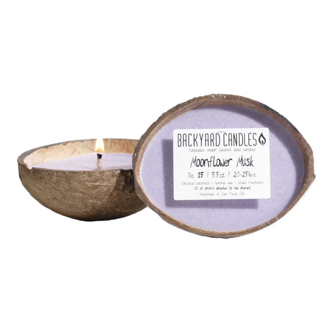 Coconut Shell Candle - Moonflower Musk