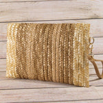 Three Tone Straw Clutch Bag