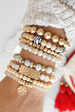 Amazonite Gold & Beaded Stack