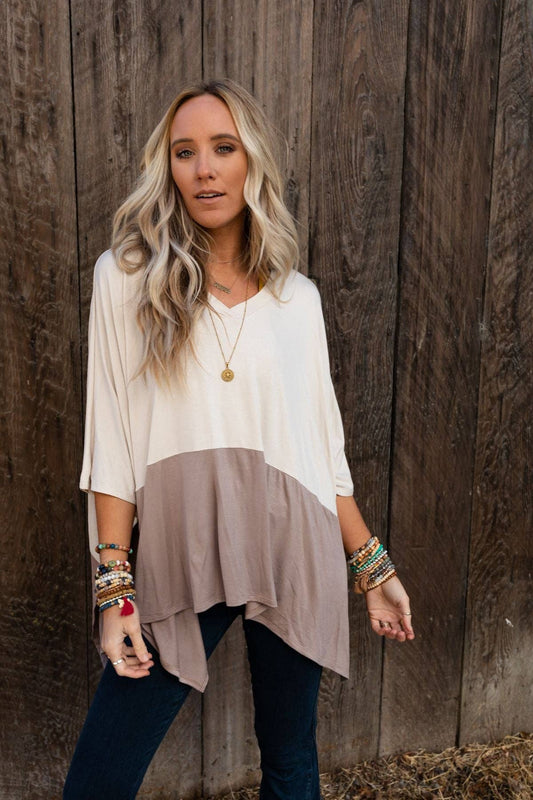 Coffee Sunsets V Neck Top