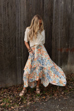 Beachy Floral Midi Skirt