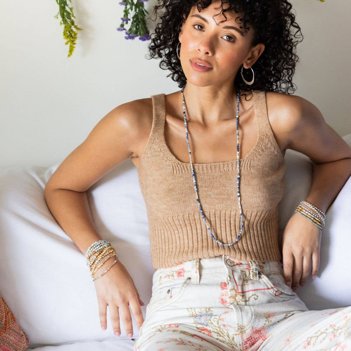Stone Wrap Bracelet/Necklace - Agalmatolite/Silver/Gold