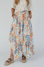Beachy Floral Midi Skirt