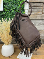 Fringe Soft Vegan Leather Wristlet/Clutch