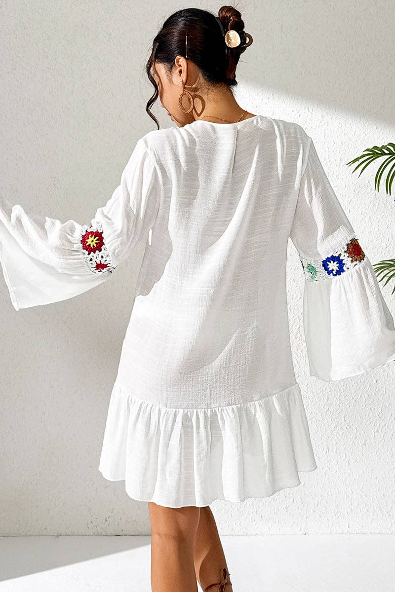 Floral Crochet Boho Beach Cover-Up