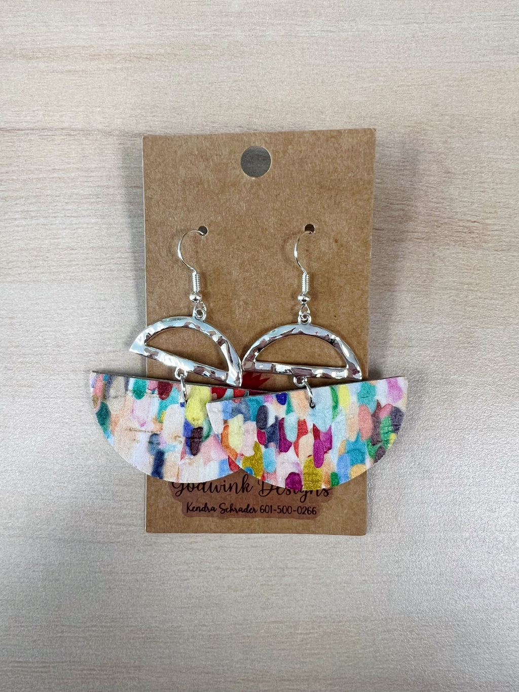 Silver Multicolor Round Earrings