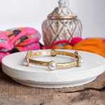 Jeweled Golden Bangle with semi precious stone dots