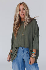 Sunday Stroll Oversized Tee - Olive