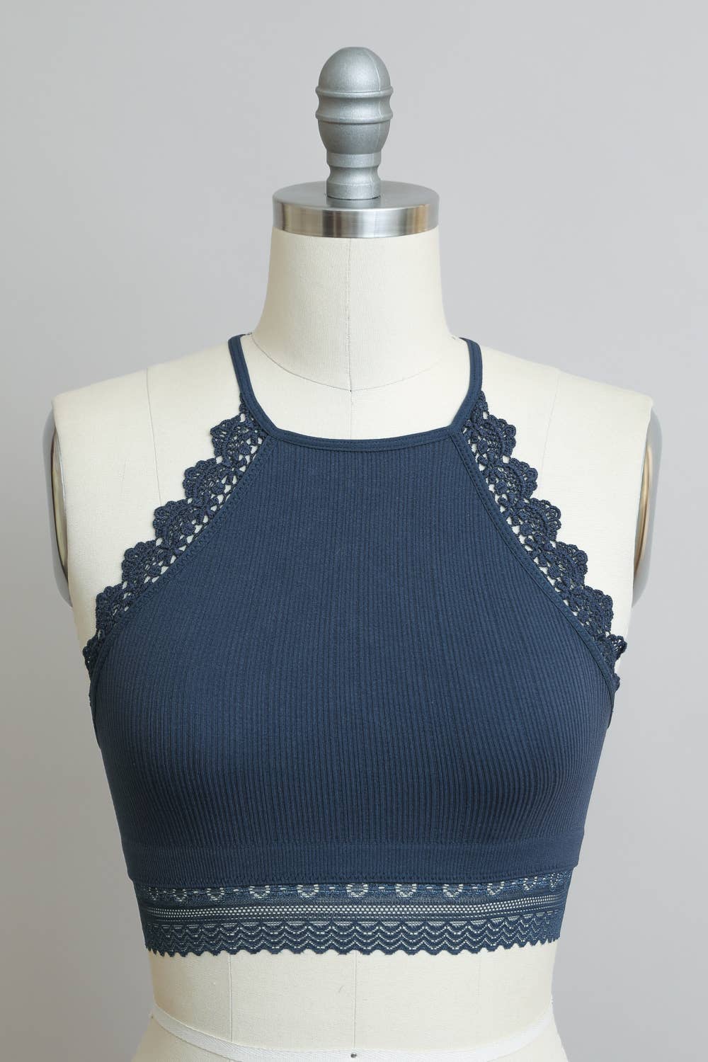 High Neck Crochet Lace Bralette