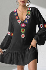 Floral Crochet Boho Beach Cover-Up