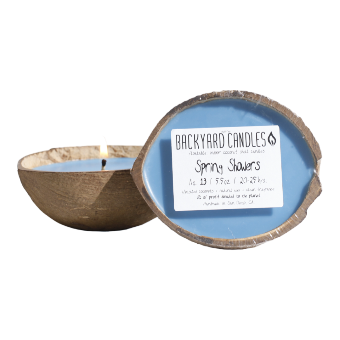 Coconut Shell Candle - Spring Showers