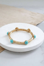 Jeweled Golden Bangle with semi precious stone dots