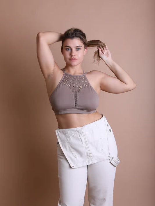Floral Cutout Seamless Crop Top