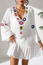 Floral Crochet Boho Beach Cover-Up