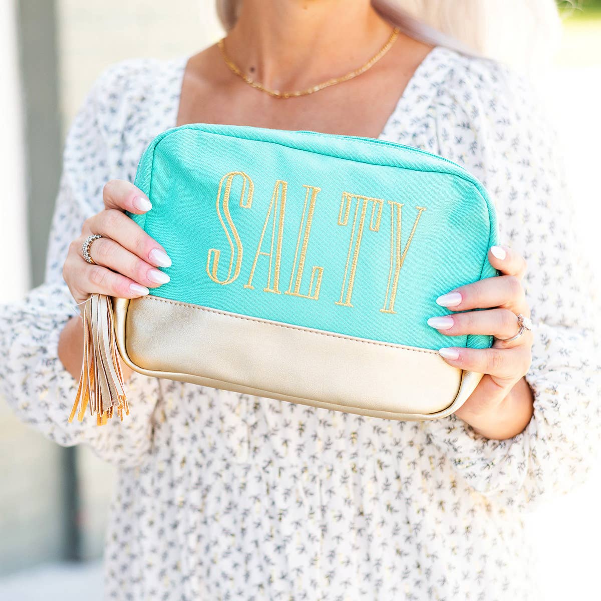 Gold Salty Cabana Cosmetic Bag