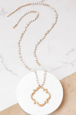 Clover Quatrefoil Necklace - Ivory/Gold
