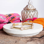 Jeweled Golden Bangle with semi precious stone dots