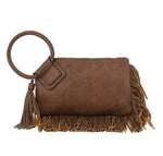 Fringe Soft Vegan Leather Wristlet/Clutch