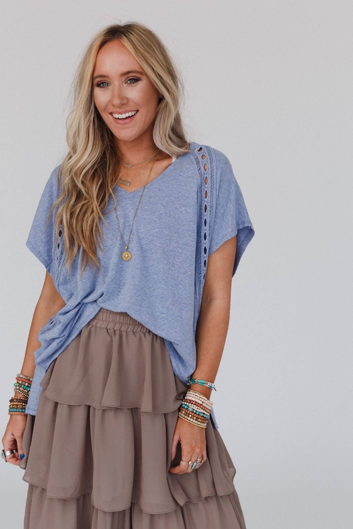 Camden Lace V Neck Top
