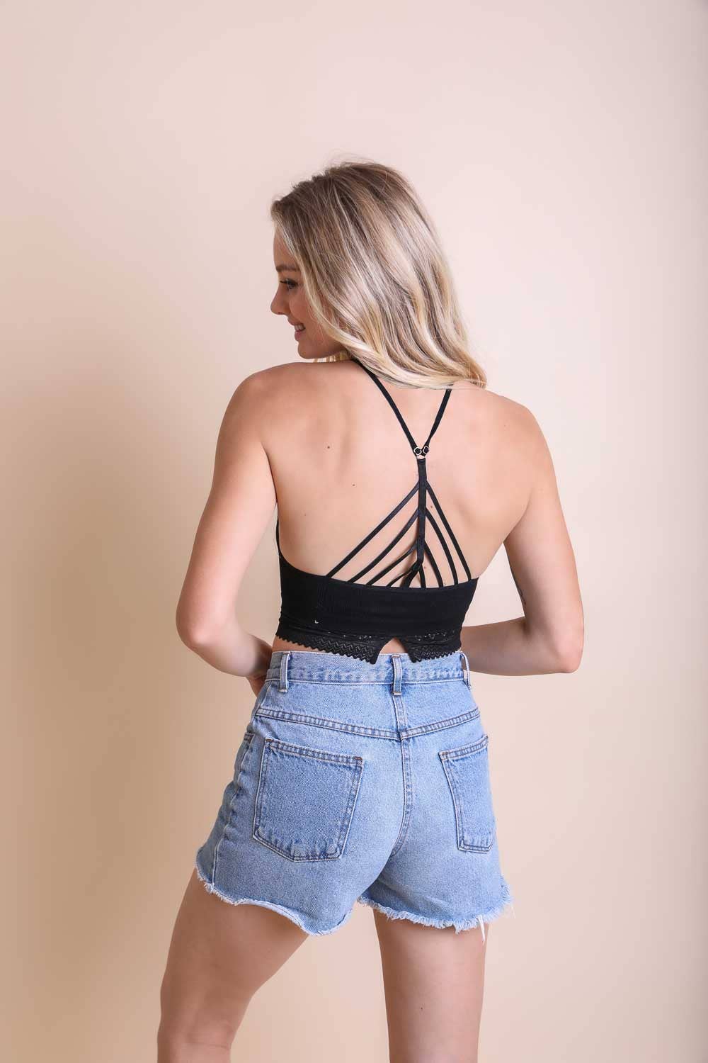 High Neck Crochet Lace Bralette