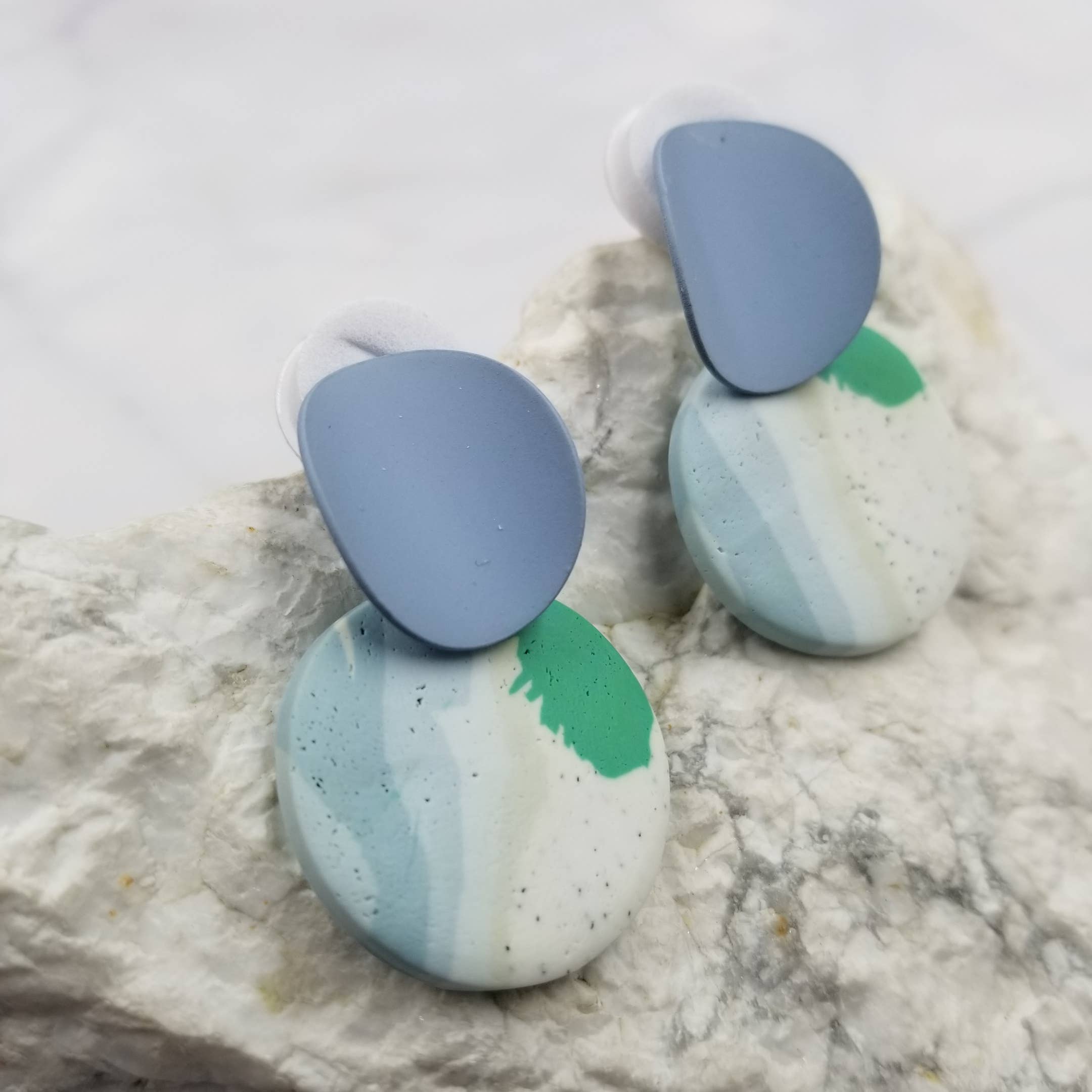 Blue Marble Earrings
