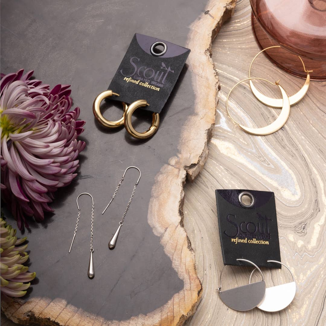 Refined Earring - Teardrop Threader/Gold