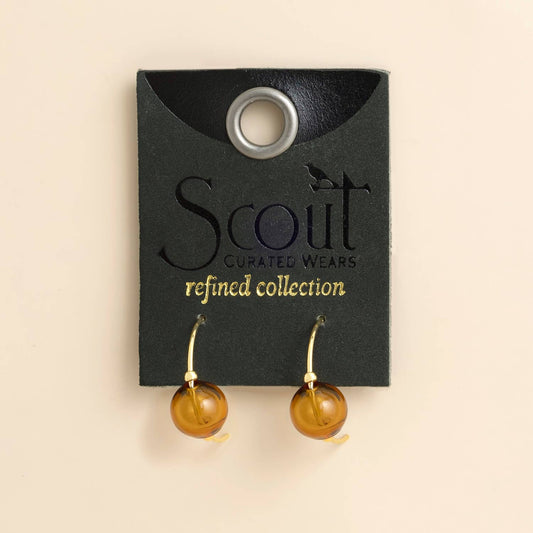 Refined Glass Hoop - Topaz/Gold