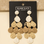 Straw Weave Teardrop Chandelier Dangle Earrings
