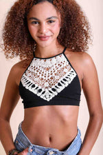 High Neck Crochet Top