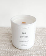 Sea - 10 oz Sea Salt + Freesia Matte White Glass Candle