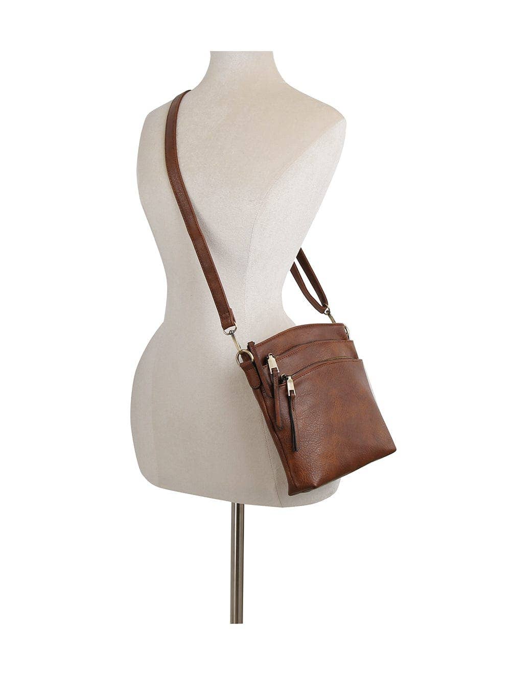Triple Zipper Crossbody Bag