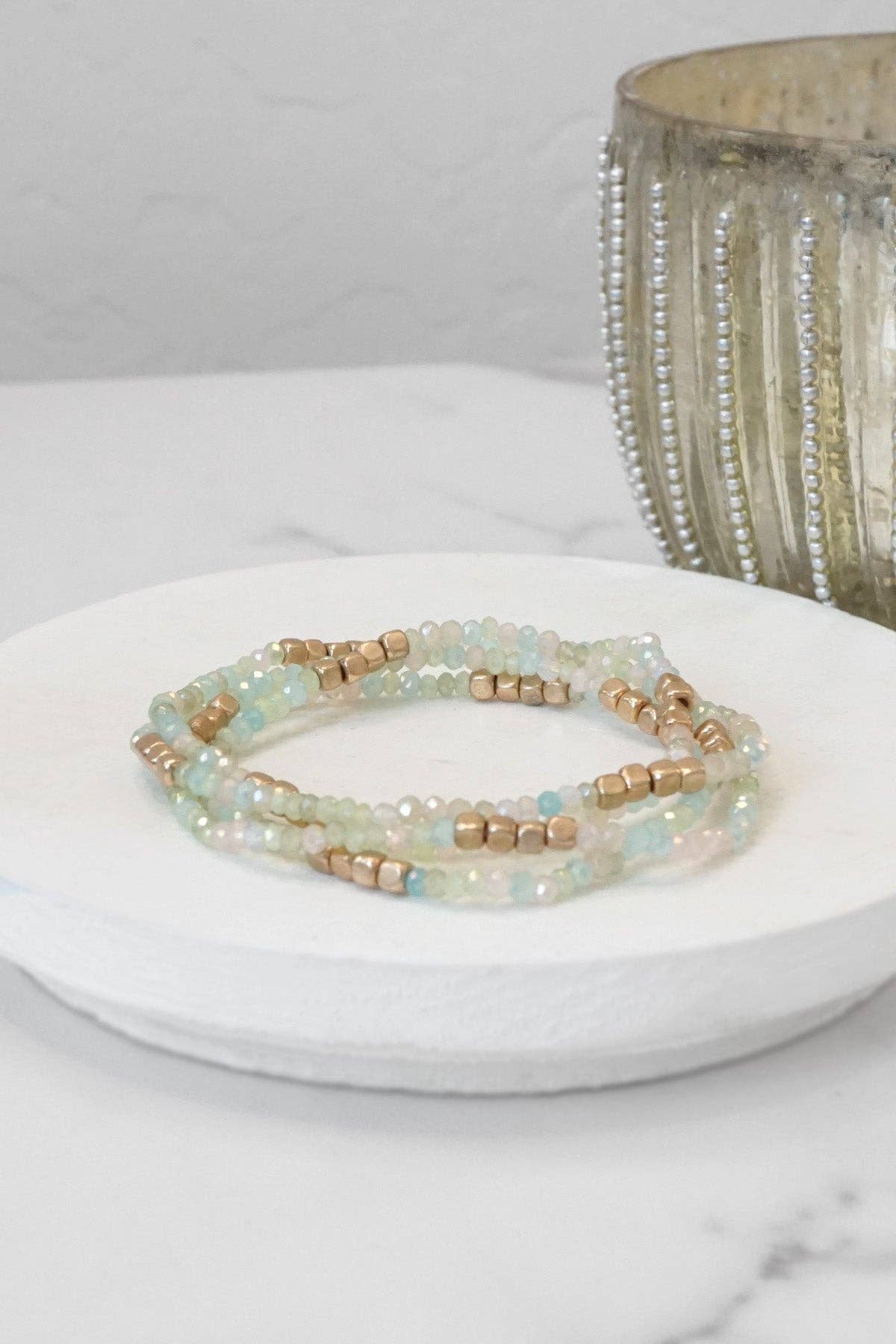 Gold Tone Stack Bracelets - set of 4