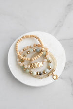 Amazonite Gold & Beaded Stack
