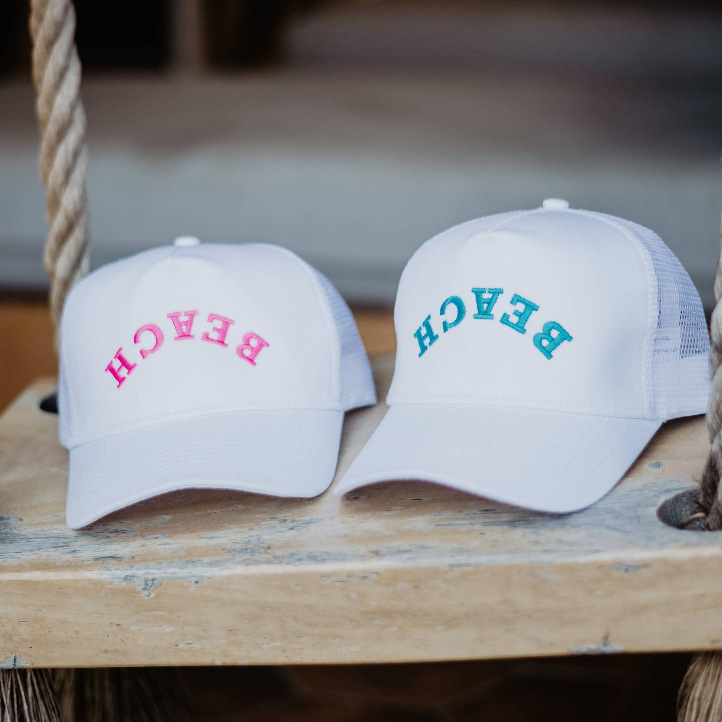 BEACH Upside Down Trucker Cap