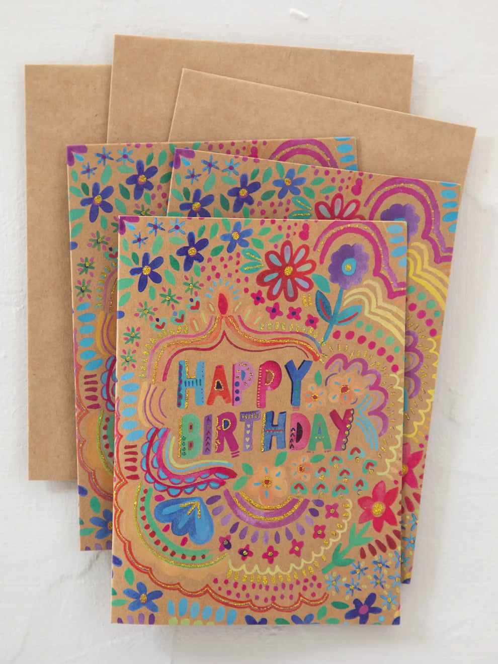 Greeting Card Bundle, Set of 3 - Happy Birthday Floral