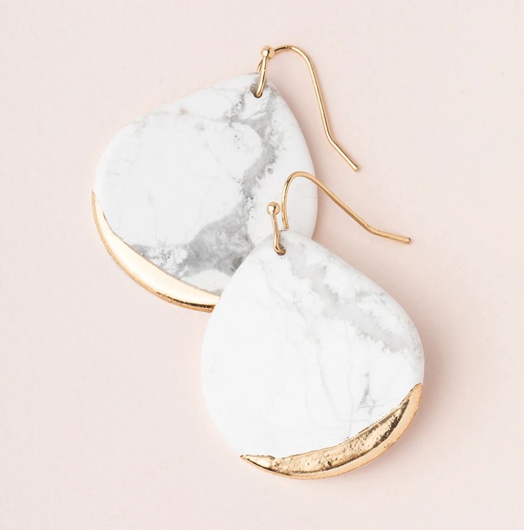 Stone Dipped Teardrop Earring