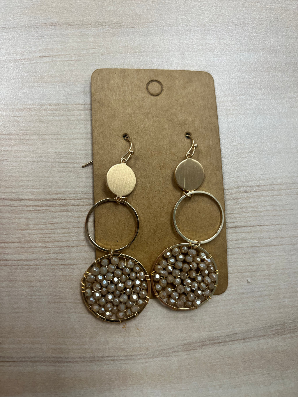 Earrings Gold Circles Beads