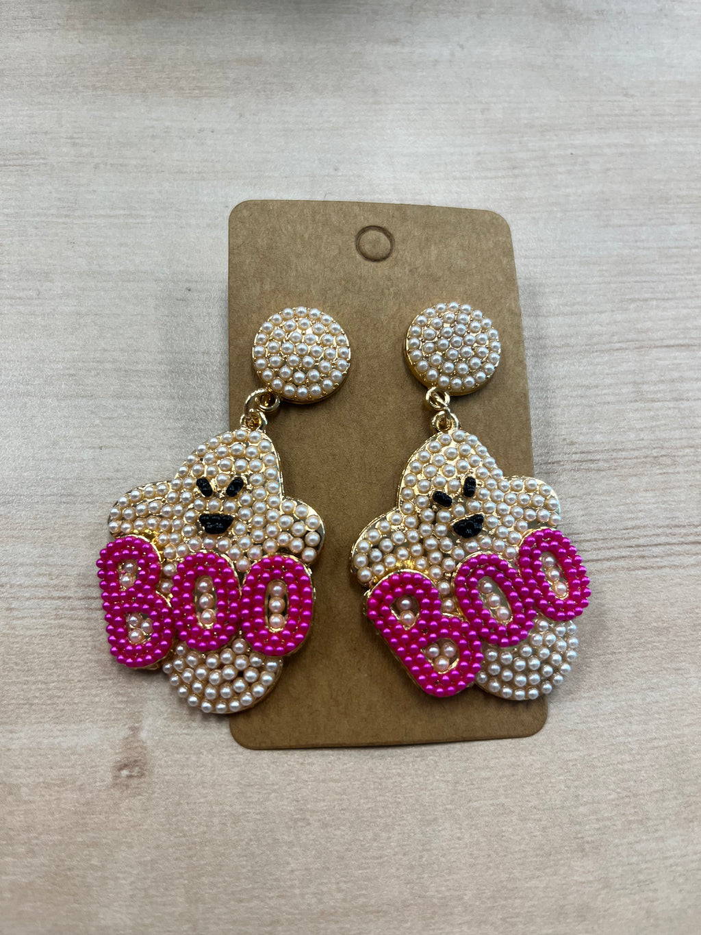Boo Ghost Pink Earrings