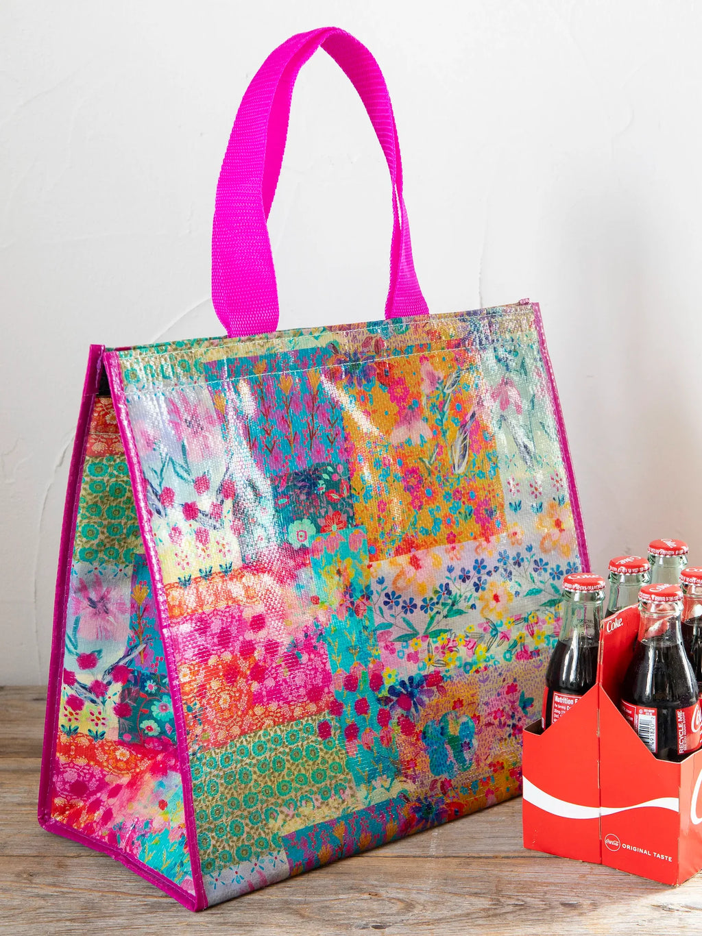 Insulated Cooler Tote - Pink Watercolor