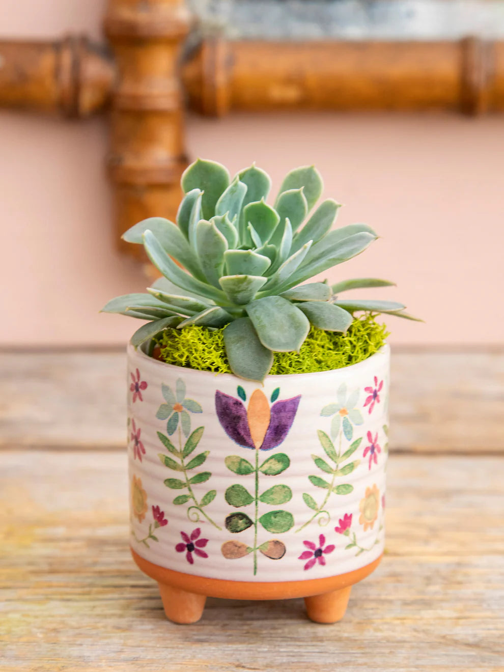 Mini Artisan Planter - Folk Flower