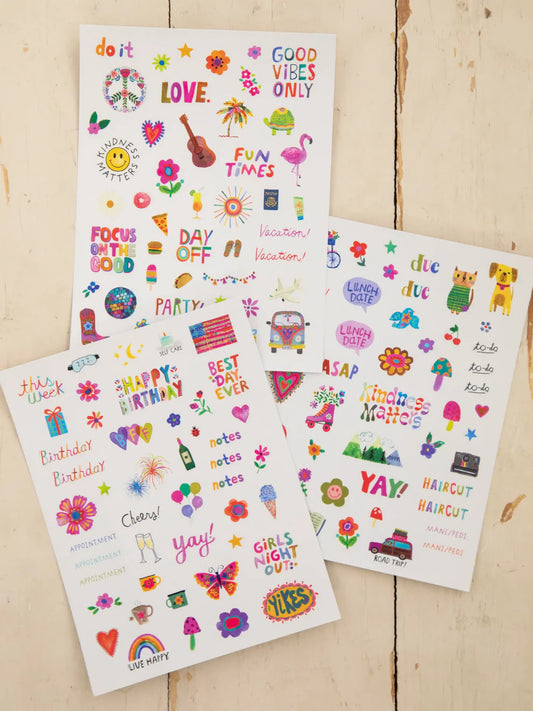 Planner Sticker Set, Set of 3 - Multi