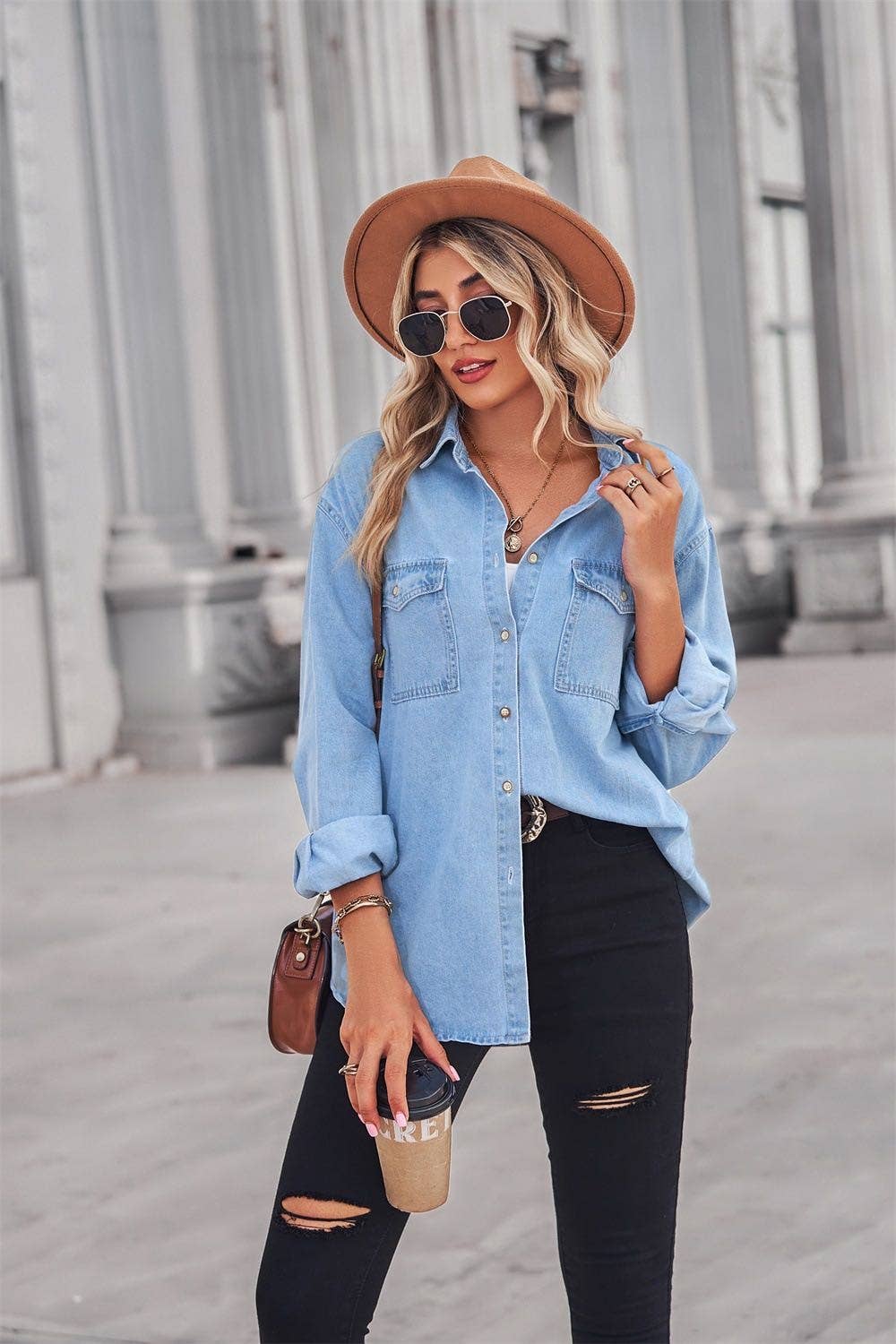 Amelia Denim Top