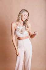 High Neck Crochet Top