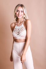High Neck Crochet Top