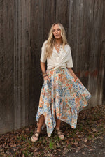 Beachy Floral Midi Skirt