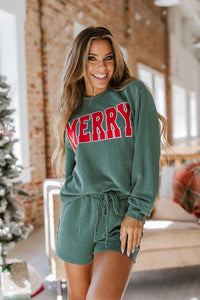 Merry Long Sleeve Top and Shorts Set