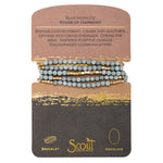 Stone Wrap Bracelet/Necklace - Blue Howlite