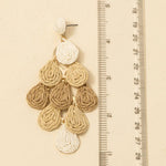 Straw Weave Teardrop Chandelier Dangle Earrings