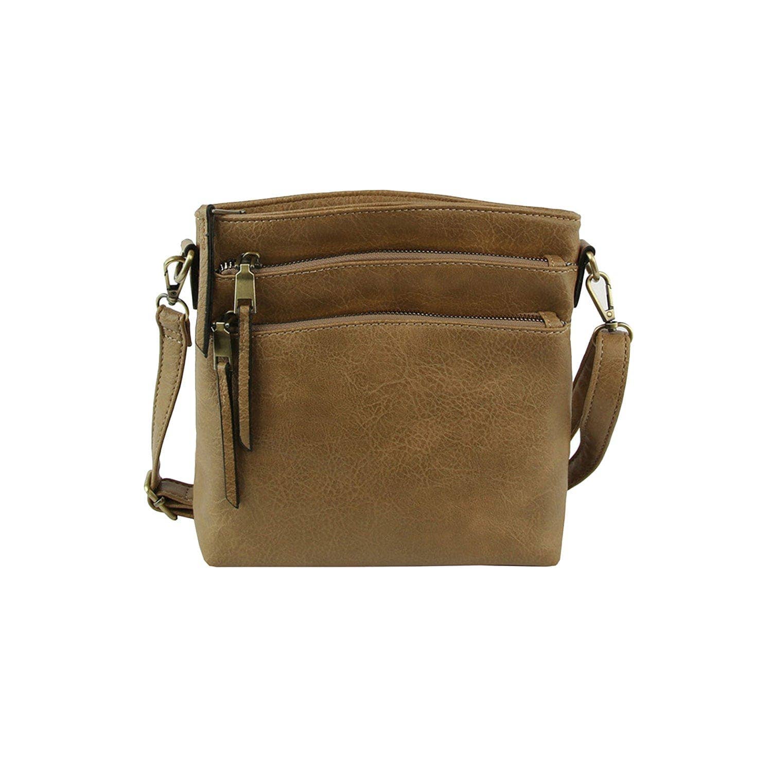 Triple Zipper Crossbody Bag
