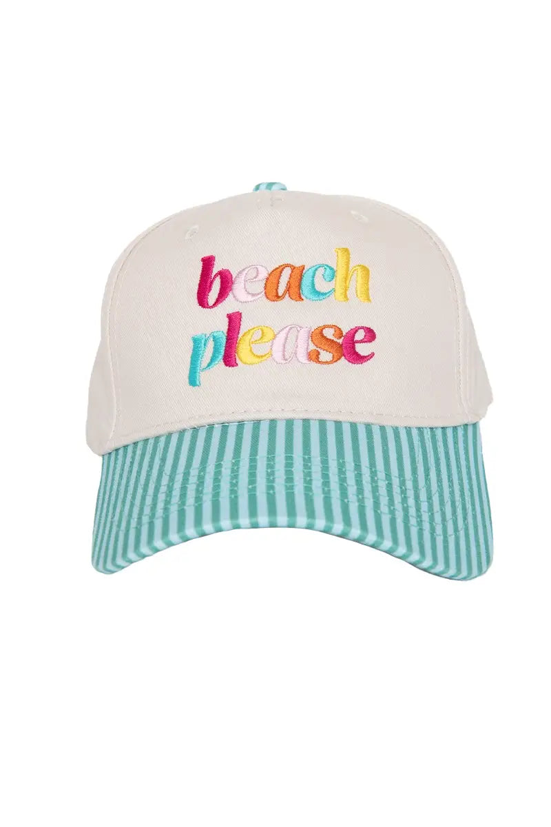 Beach Please (Lowercase) Two-Toned Hats for Women